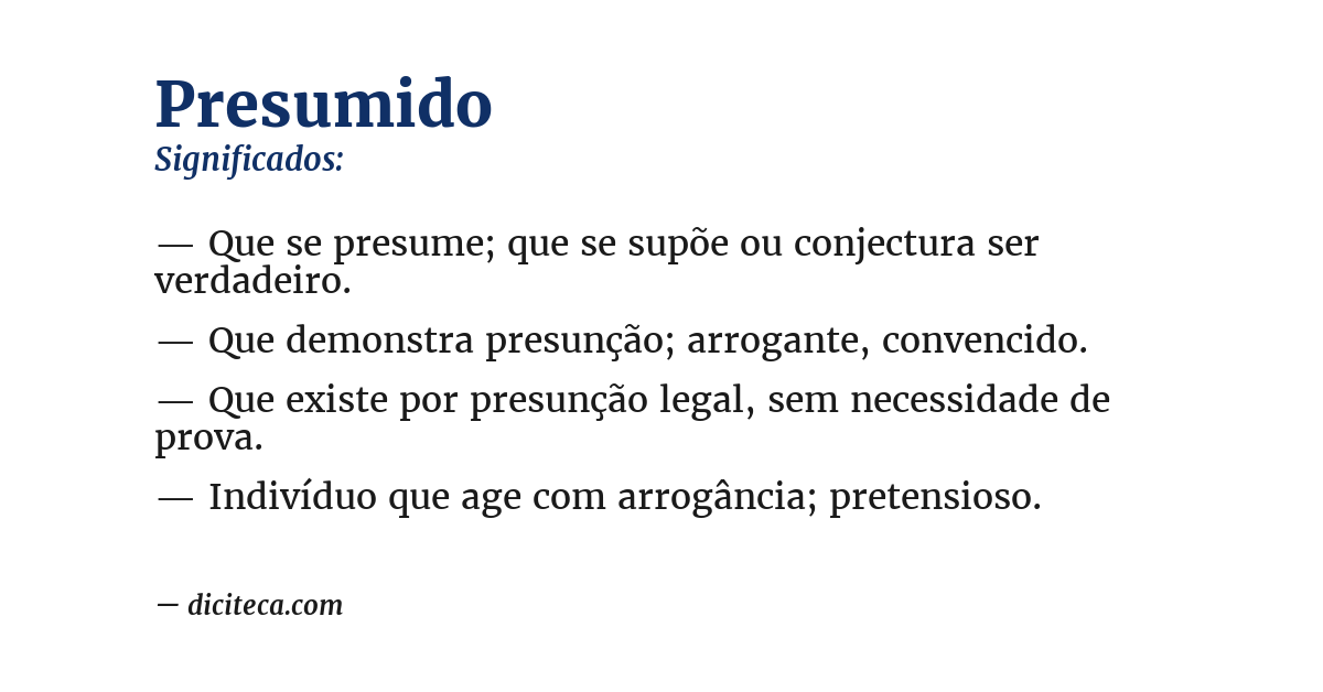 Significado de presumido