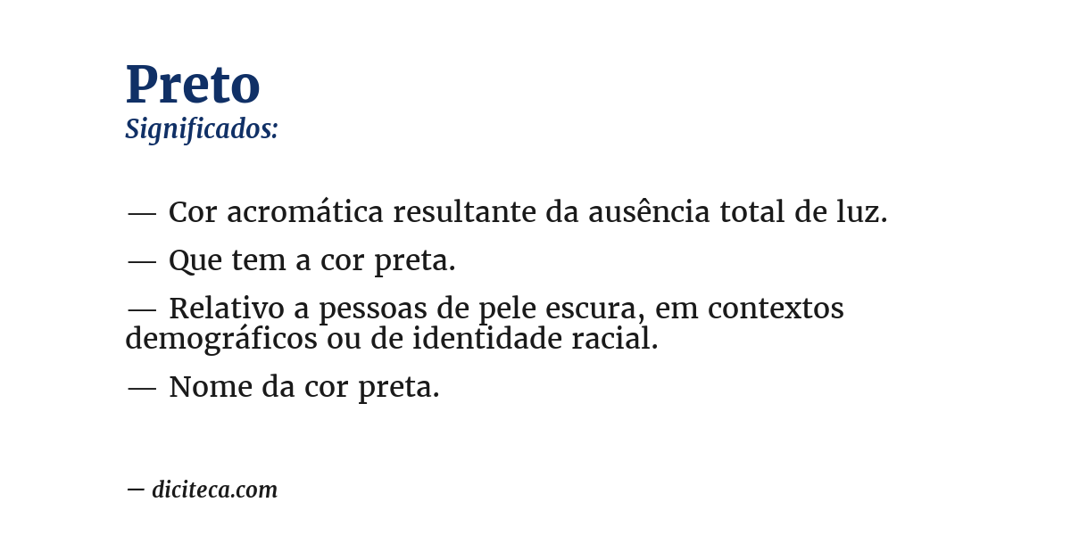 Significado de preto
