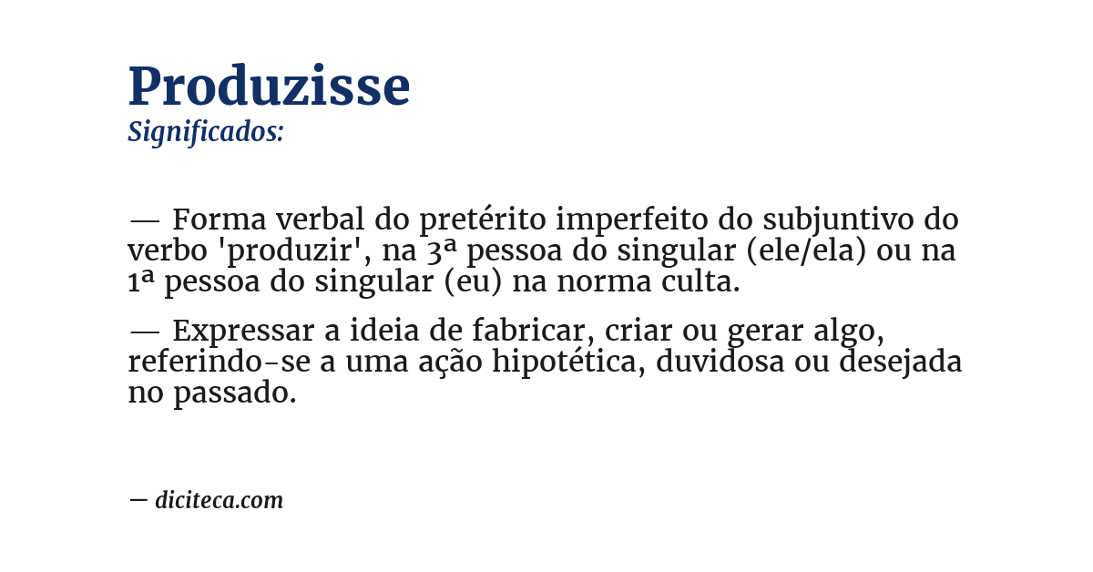 Significado de produzisse