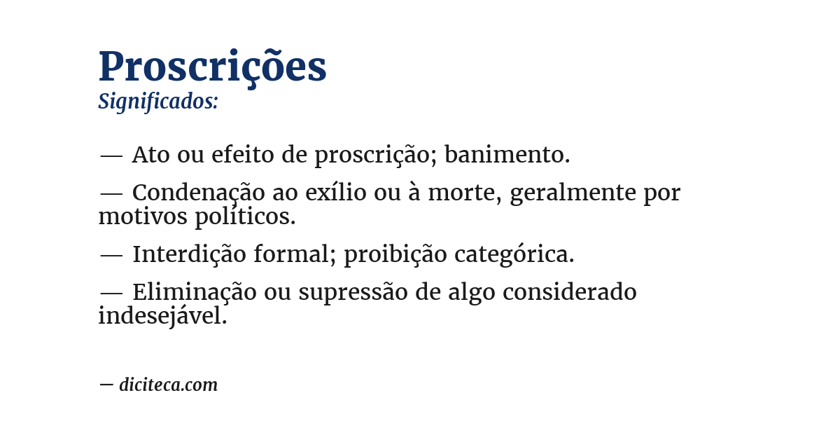 Significado de proscrições