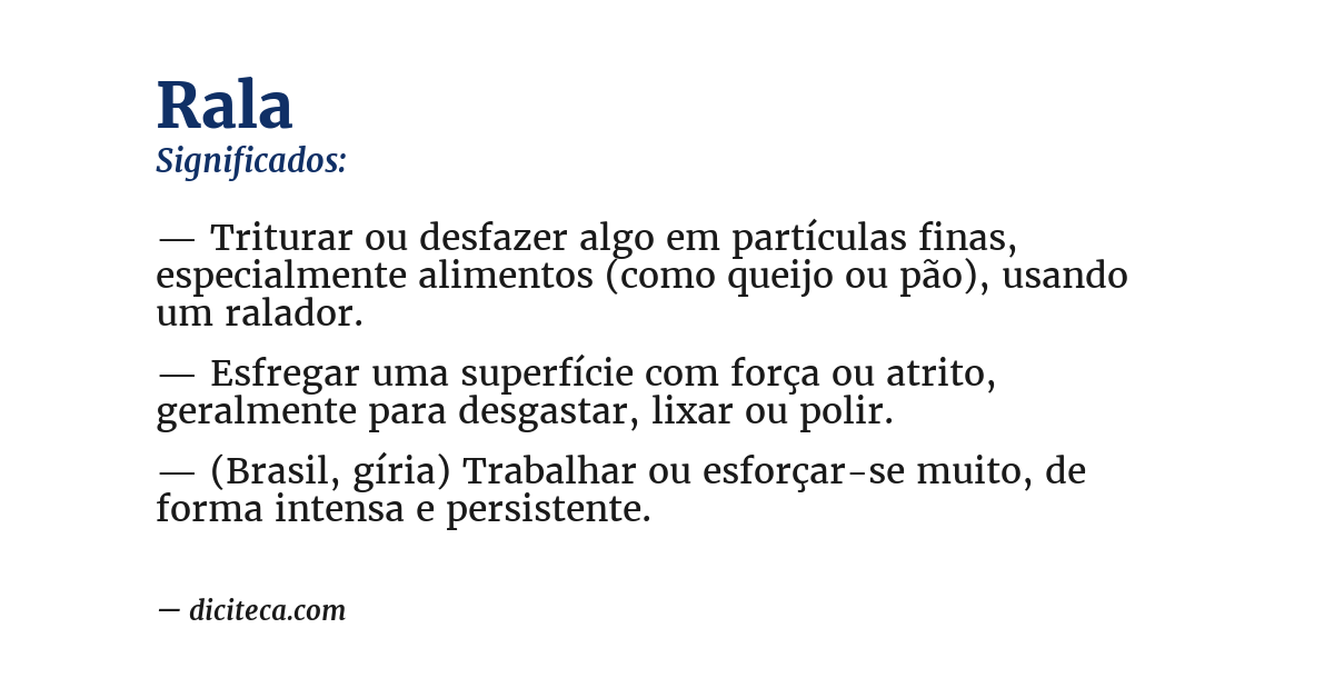 Significado de rala