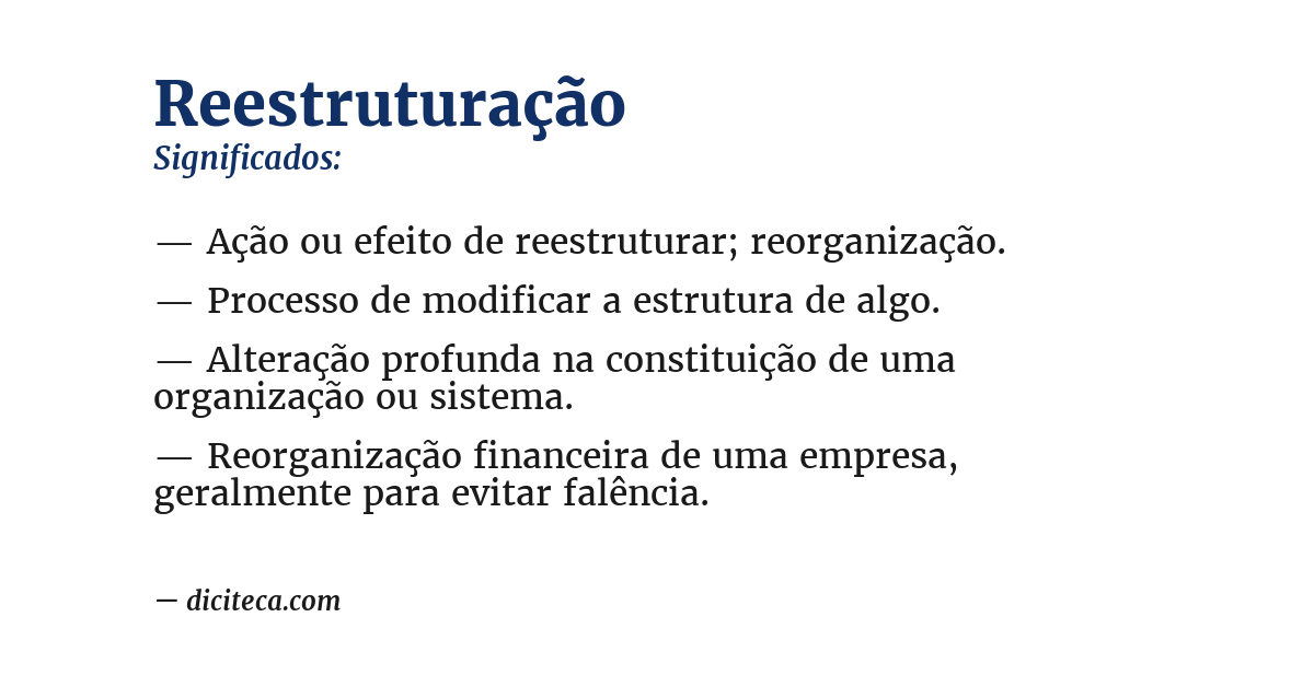 Significado de reestruturação