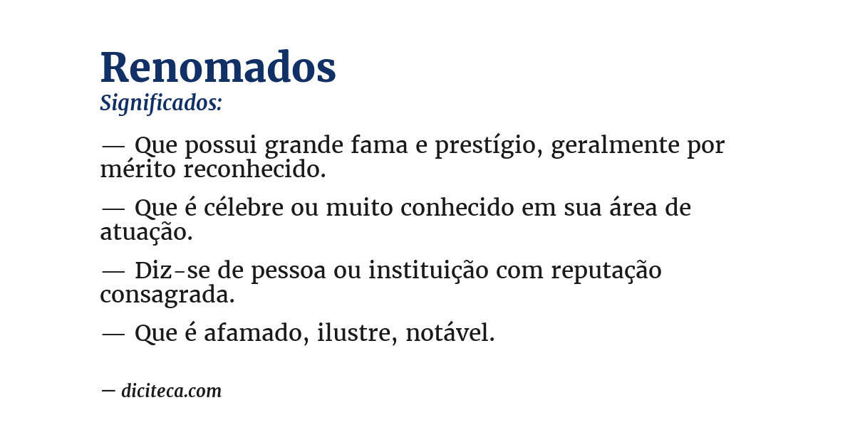 Significado de renomados