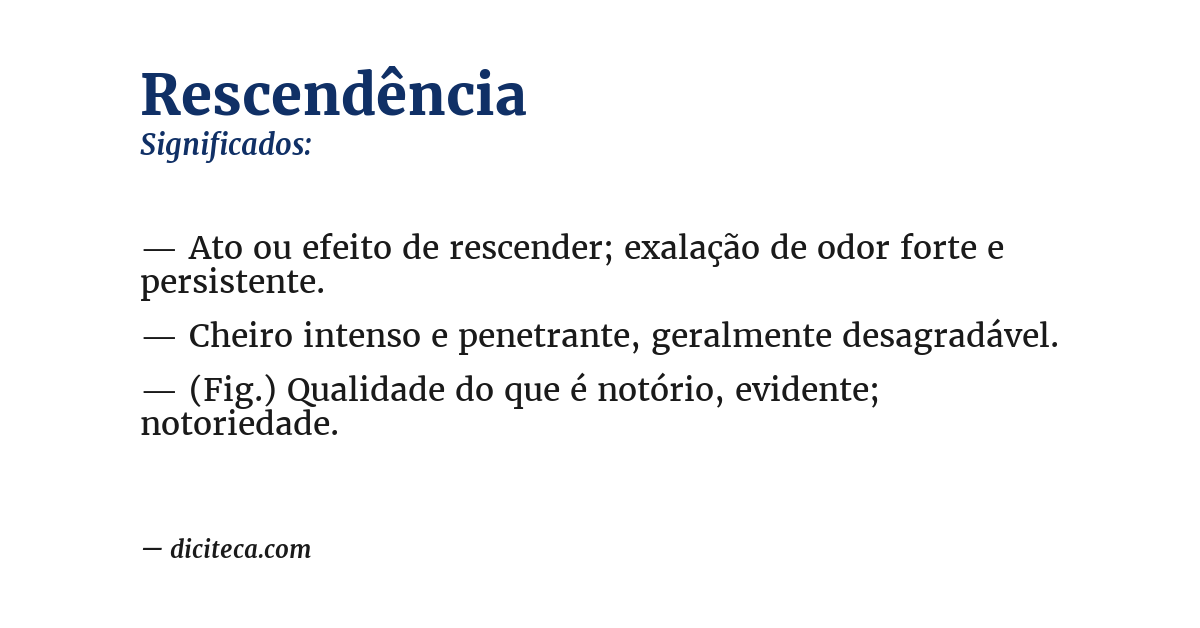 Significado de rescendência