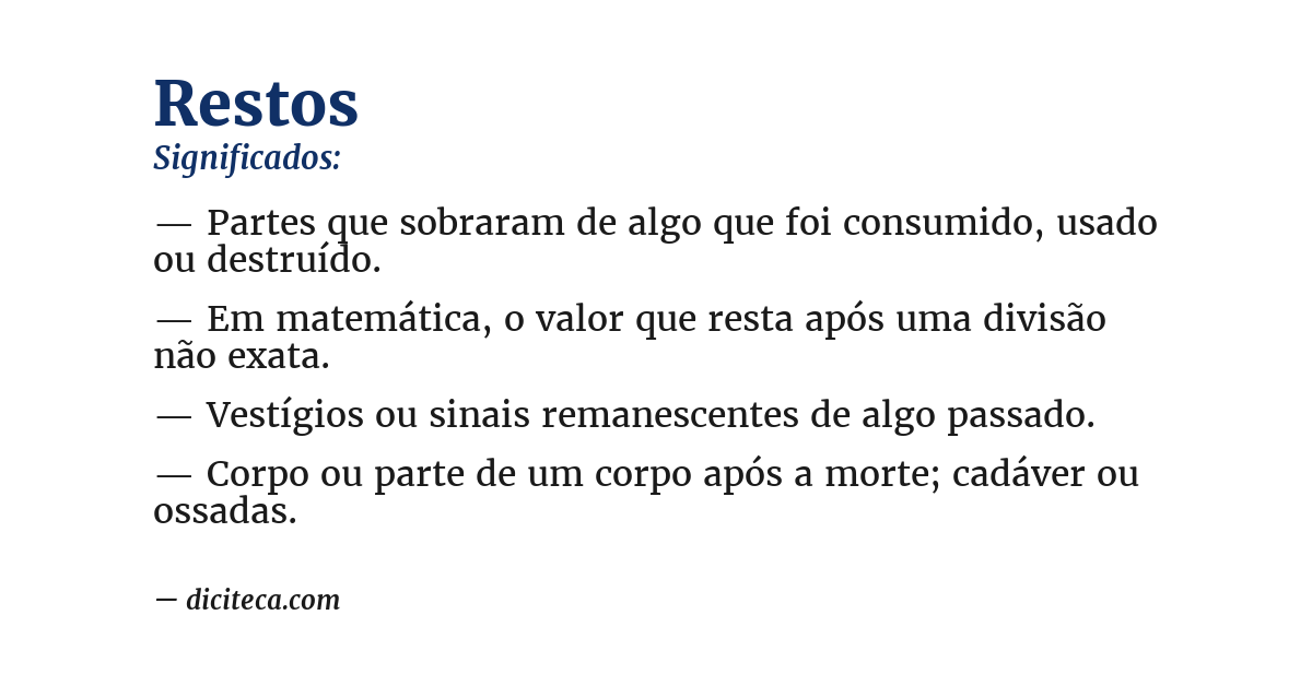 Significado de restos