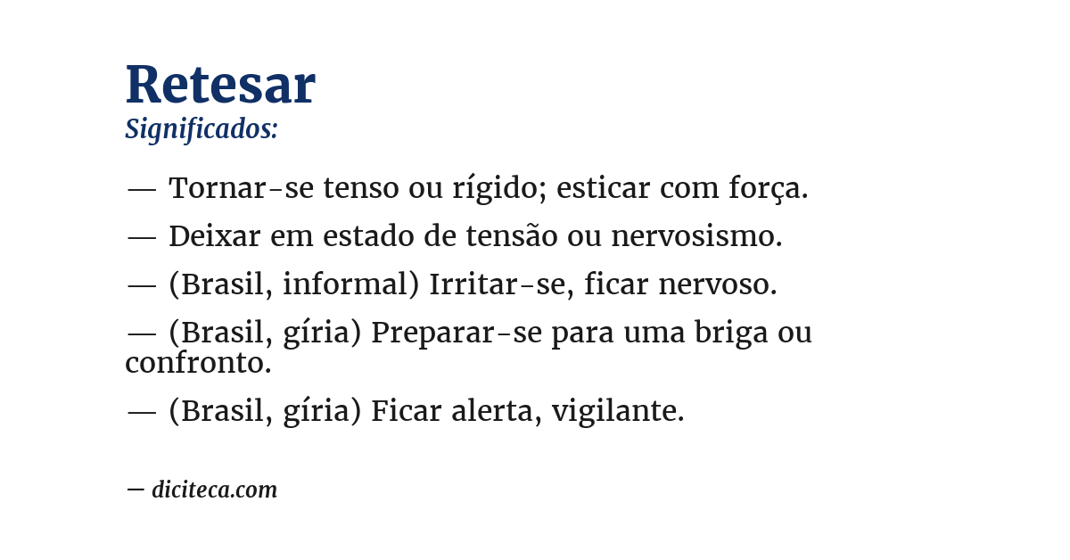 Significado de retesar