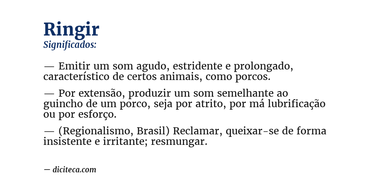 Significado de ringir