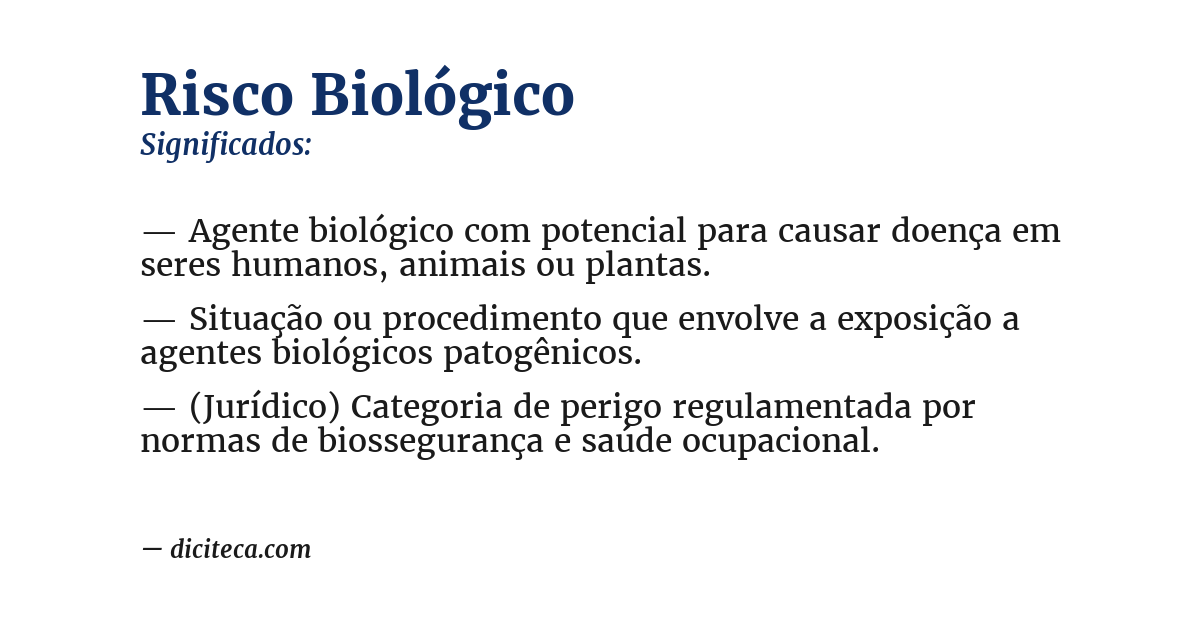 Significado de risco biológico