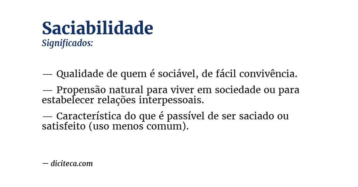 Significado de saciabilidade