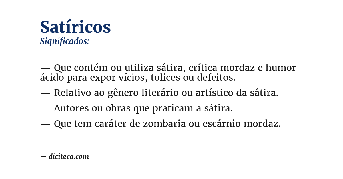 Significado de satíricos