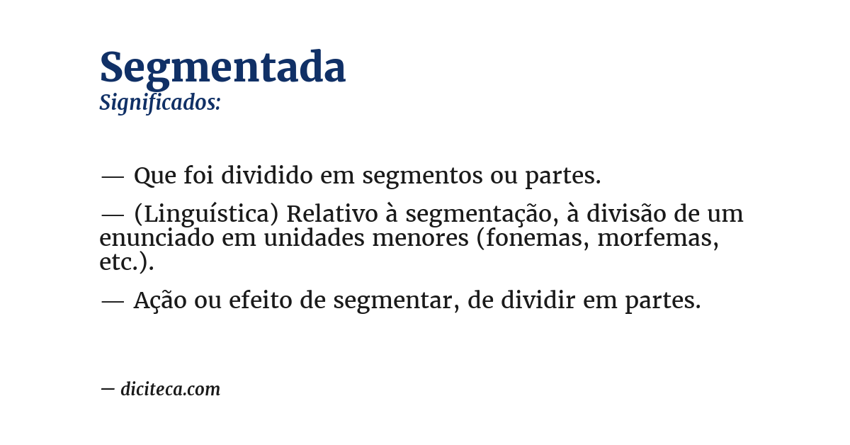 Significado de segmentada