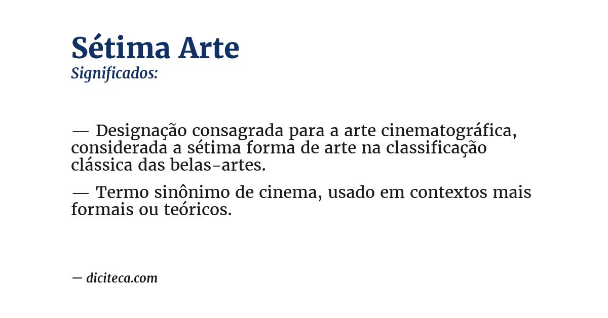Significado de sétima arte