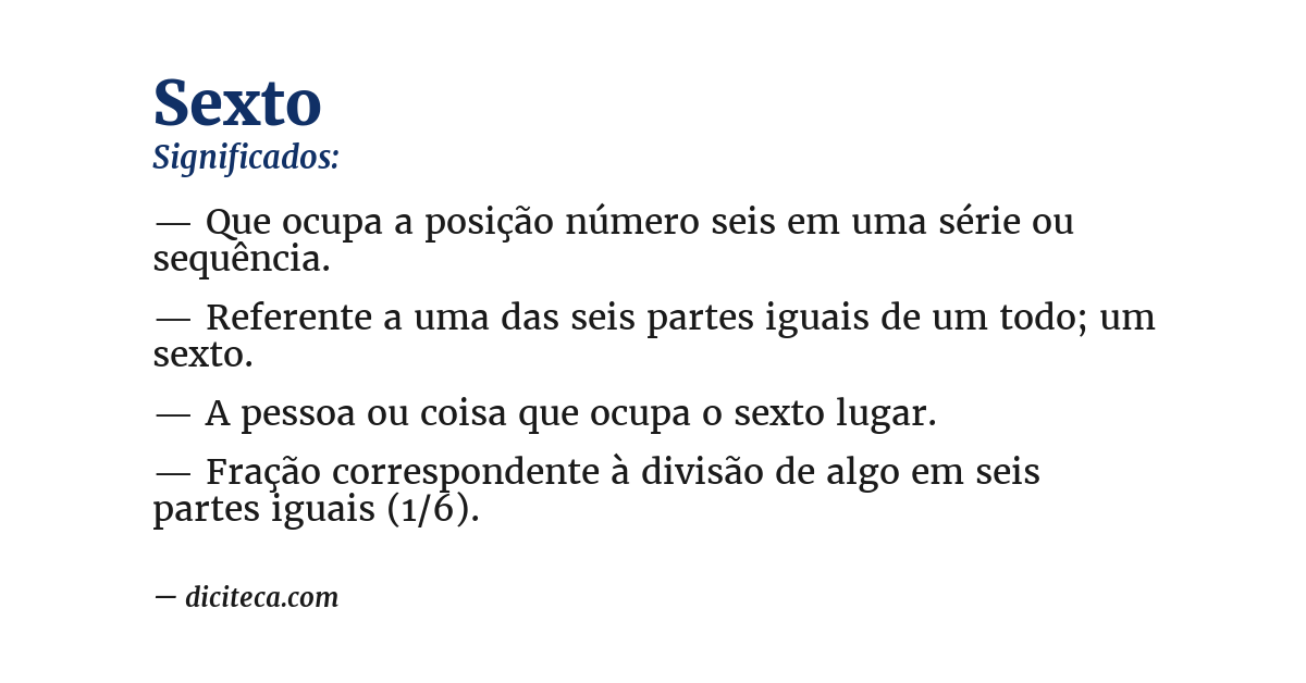 Significado de sexto