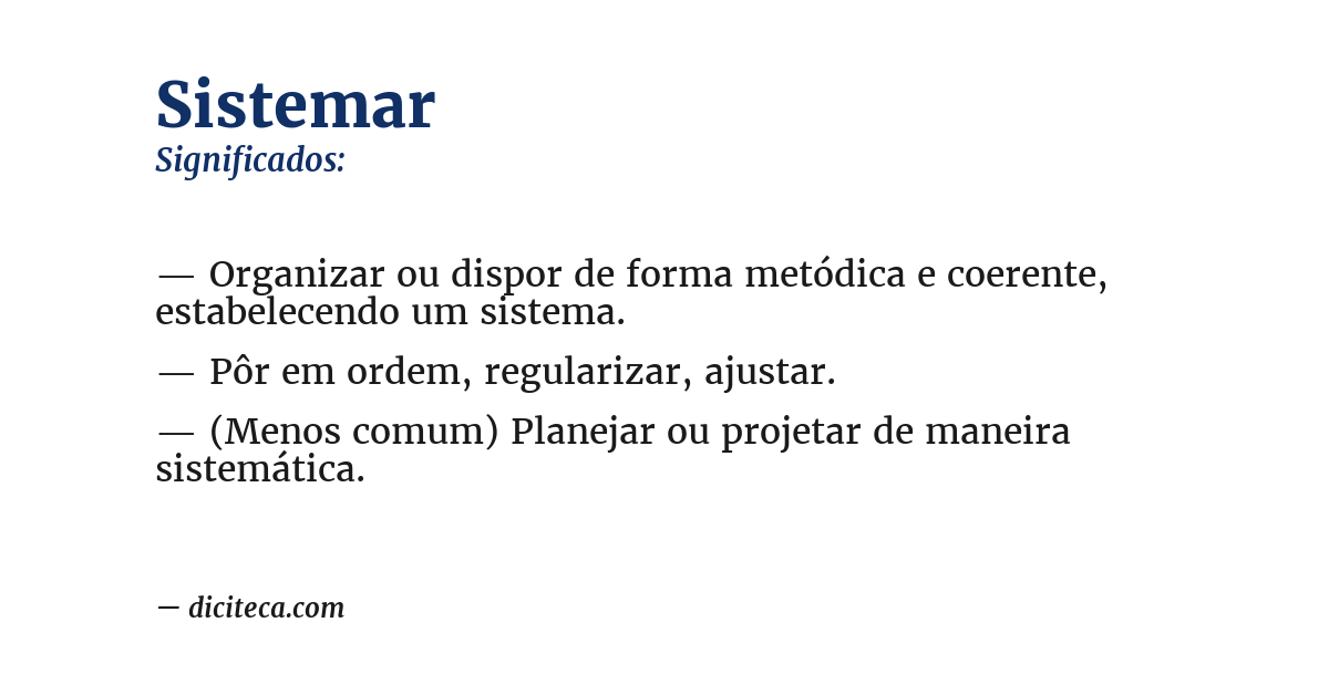 Significado de sistemar