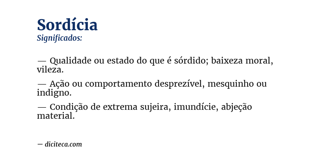 Significado de sordícia
