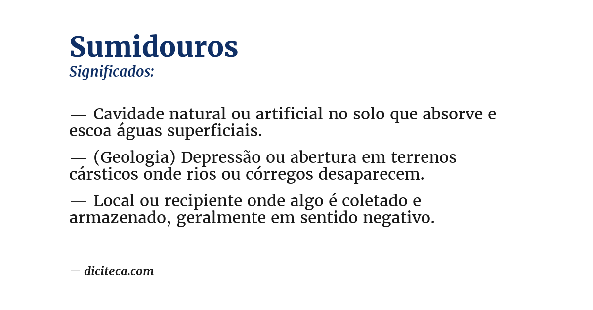 Significado de sumidouros