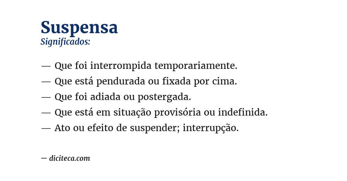 Significado de suspensa