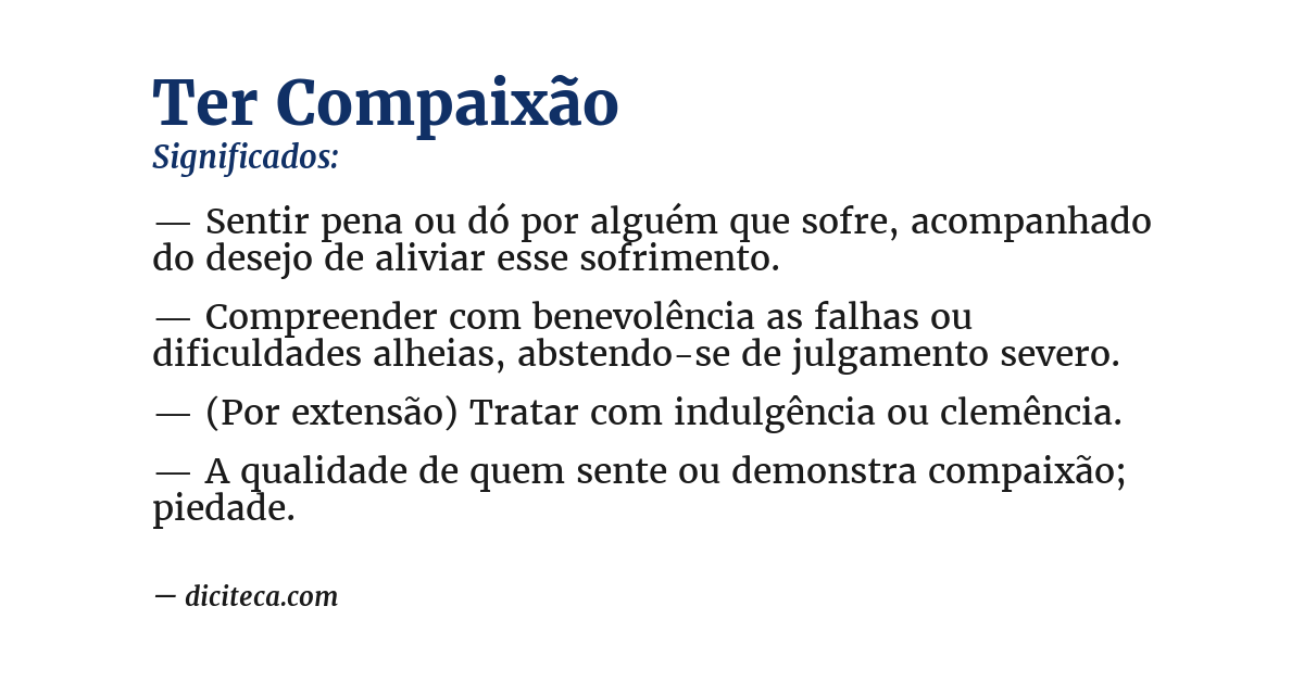 Significado de ter compaixão