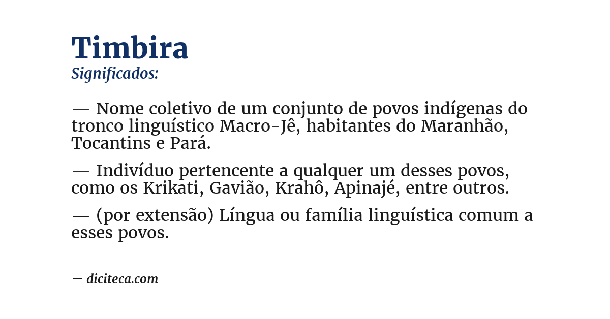 Significado de timbira