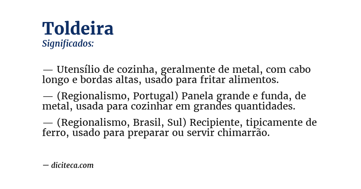 Significado de toldeira
