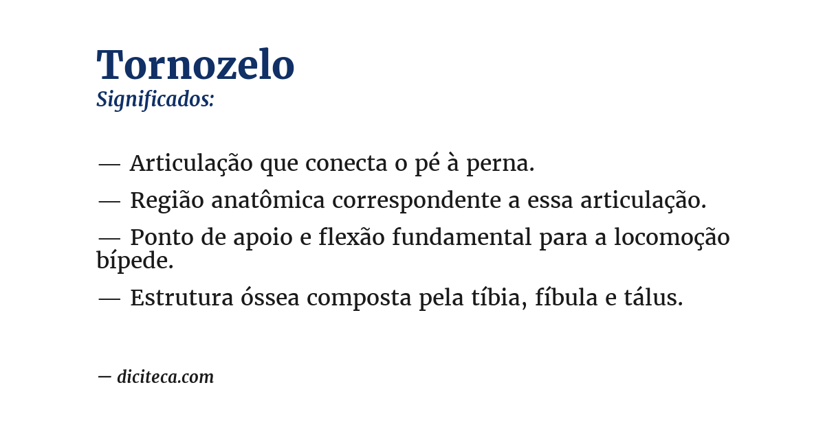 Significado de tornozelo