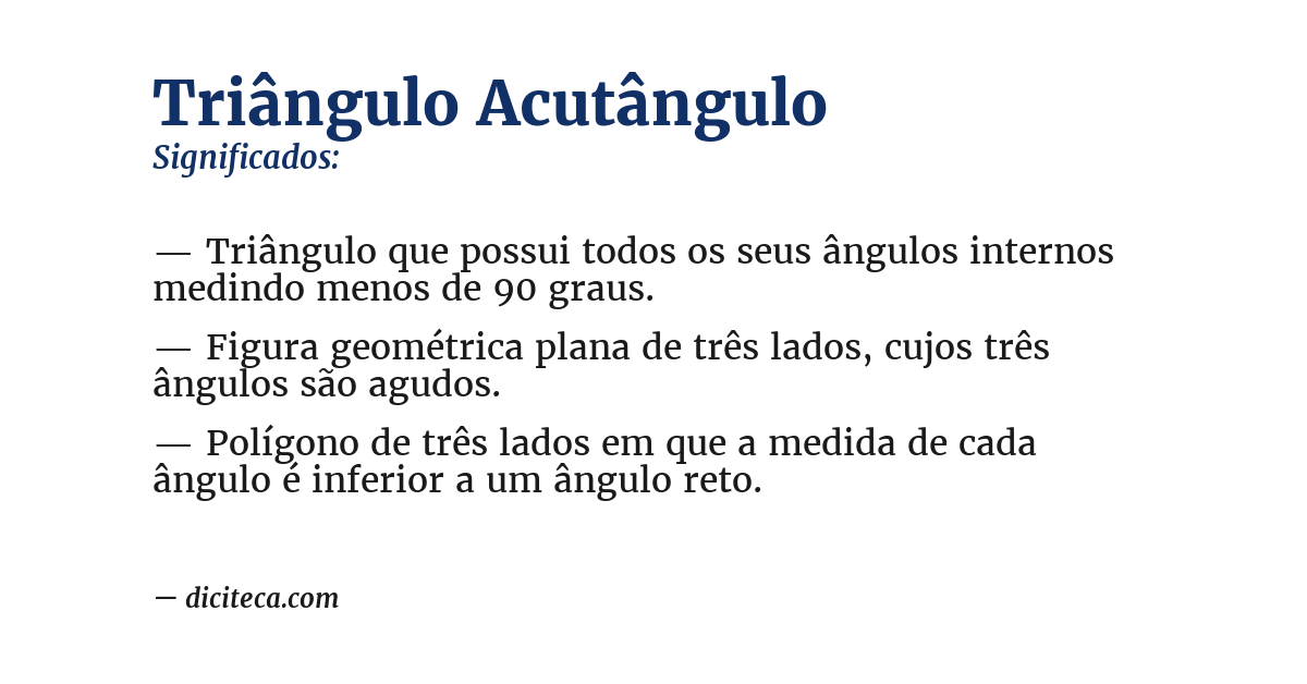 Significado de triângulo acutângulo
