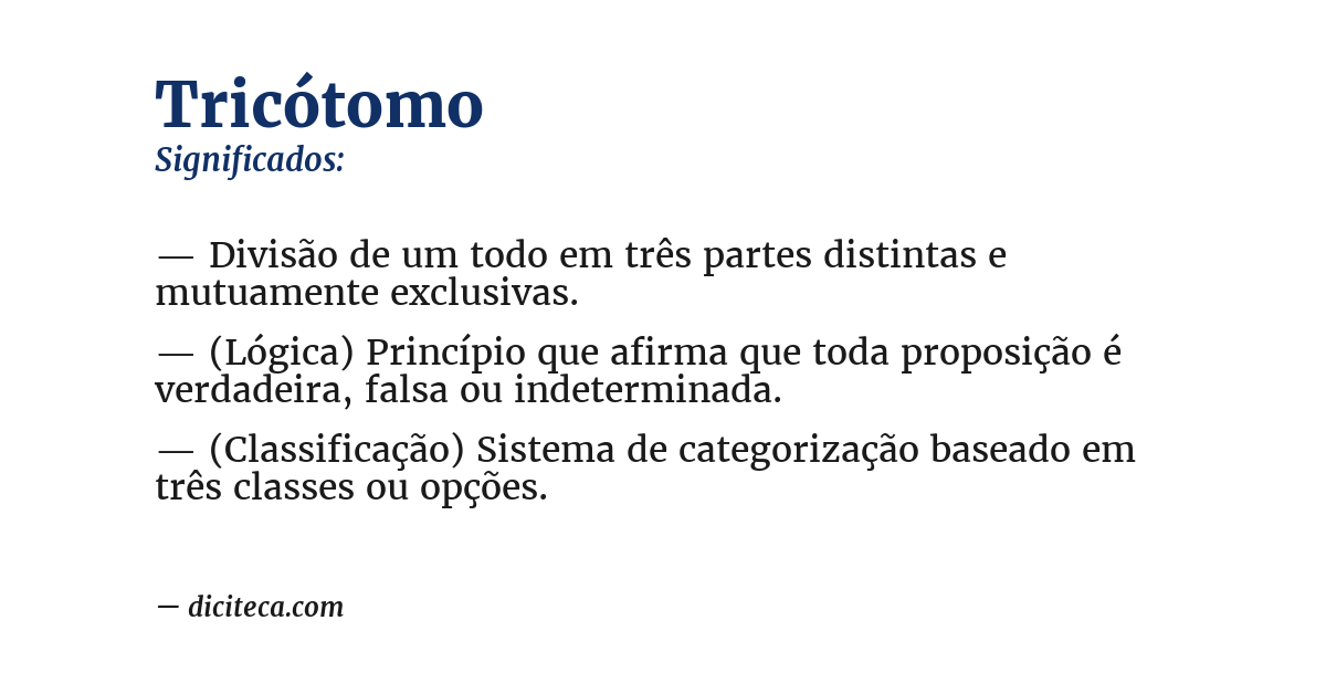 Significado de tricótomo