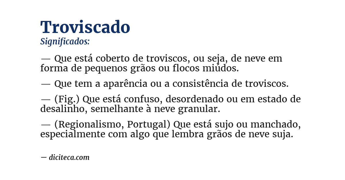 Significado de troviscado