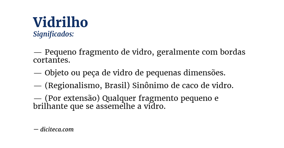 Significado de vidrilho