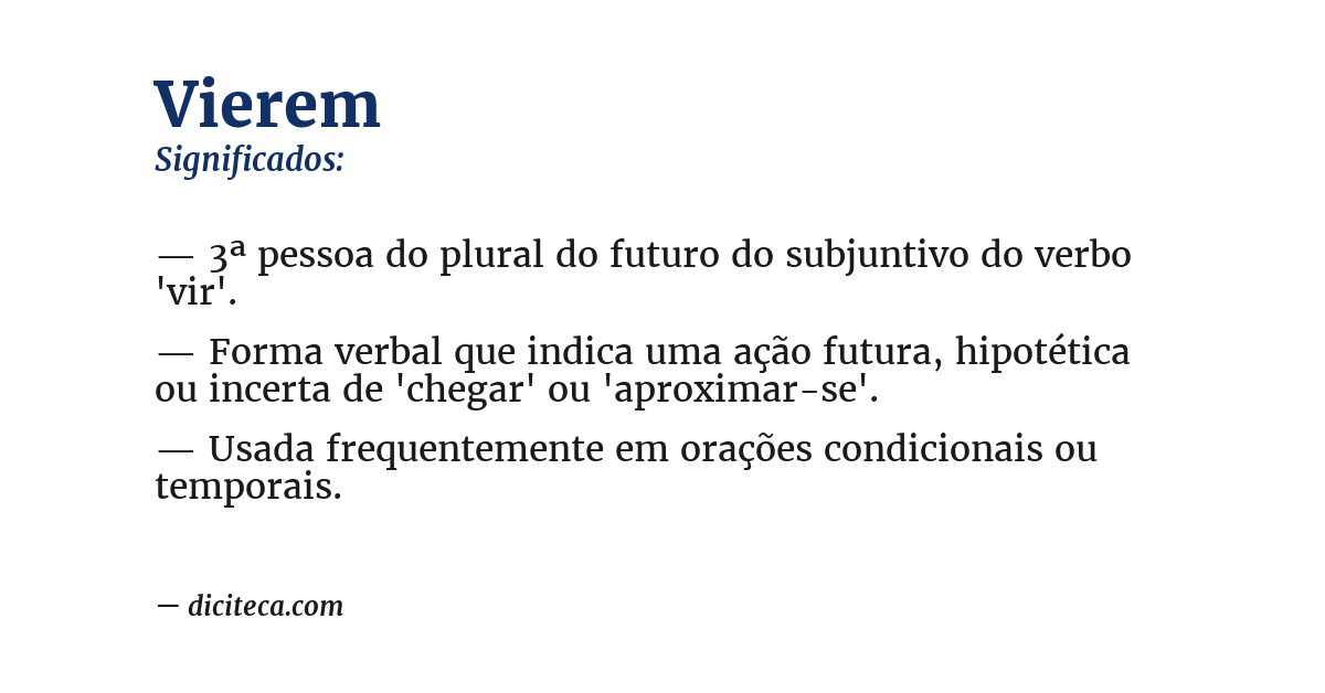Significado de vierem