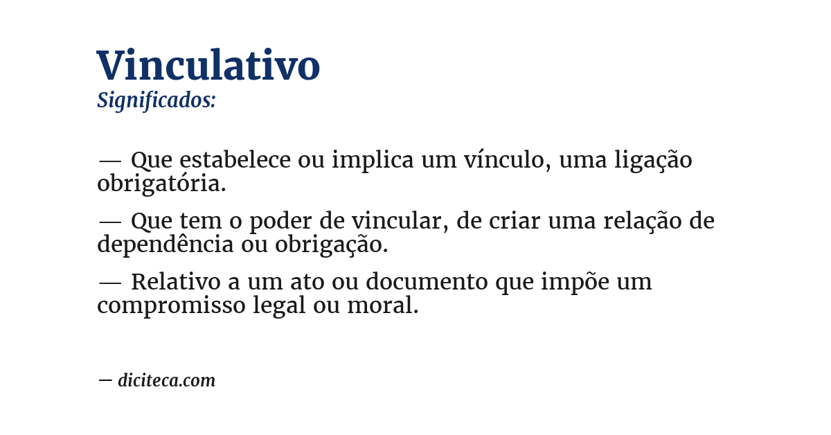 Significado de vinculativo