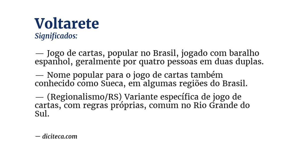 Significado de voltarete