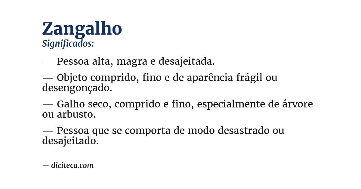 Significado de zangalho