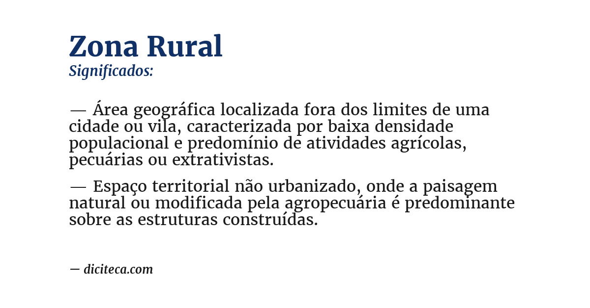 Significado de zona rural