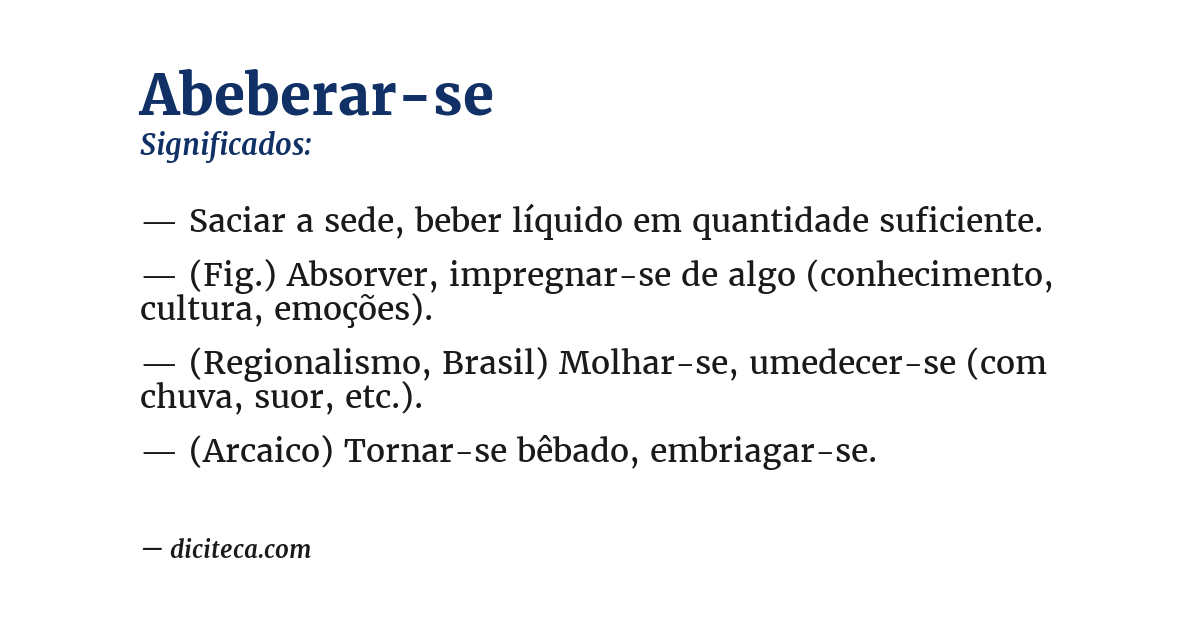 Significado de abeberar-se