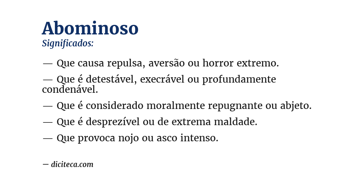 Significado de abominoso
