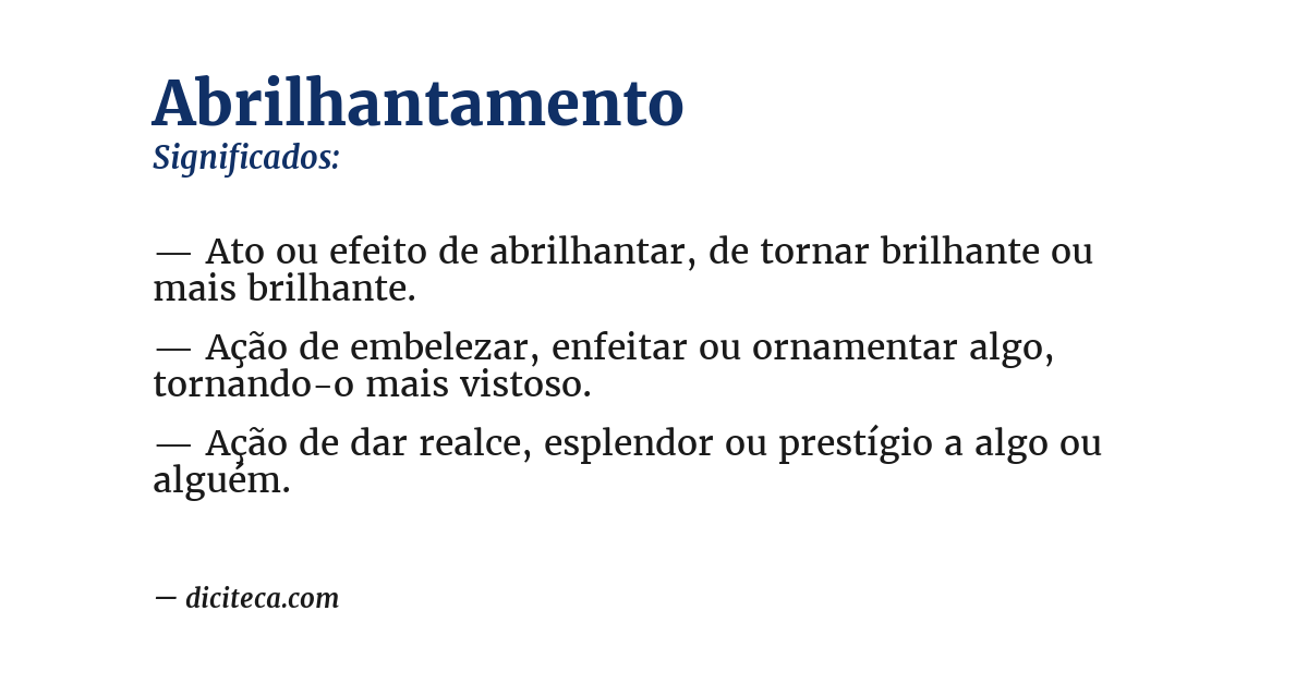 Significado de abrilhantamento