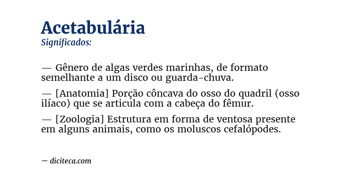 Significado de acetabulária