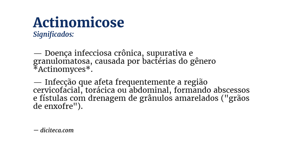 Significado de actinomicose