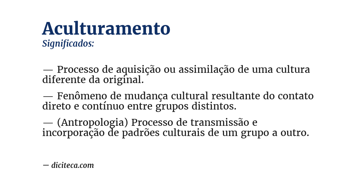 Significado de aculturamento