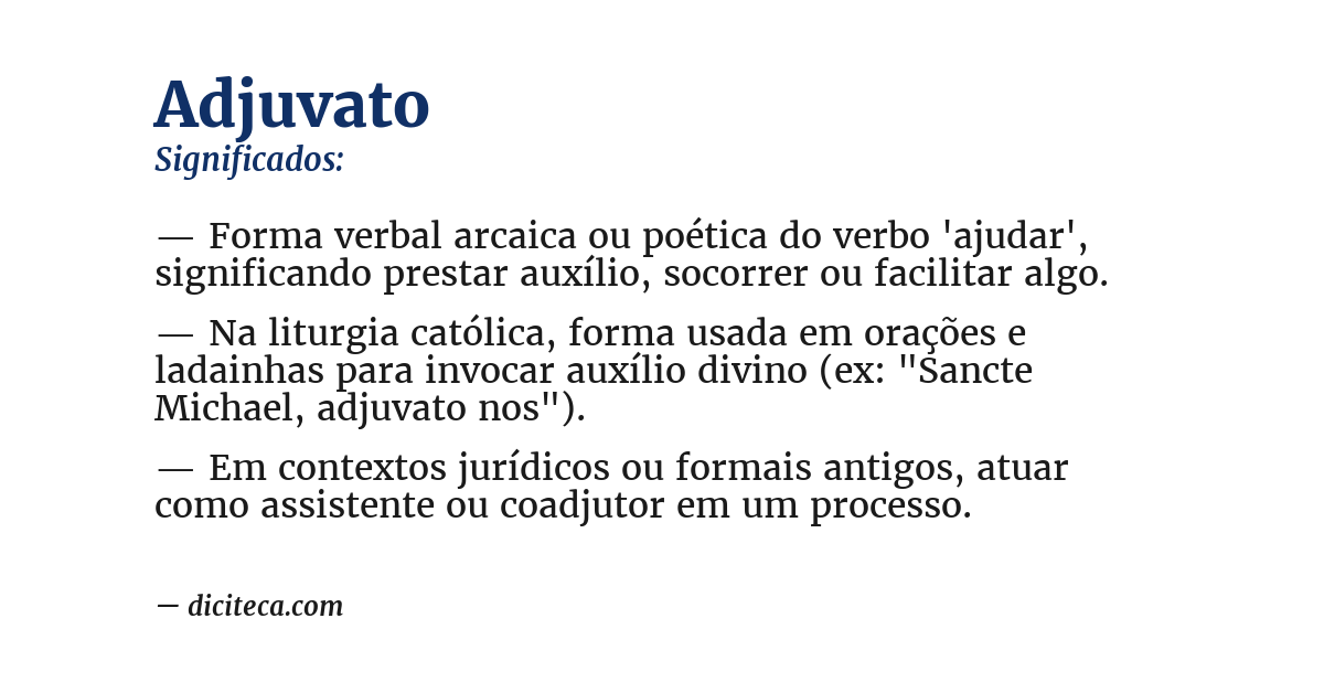 Significado de adjuvato