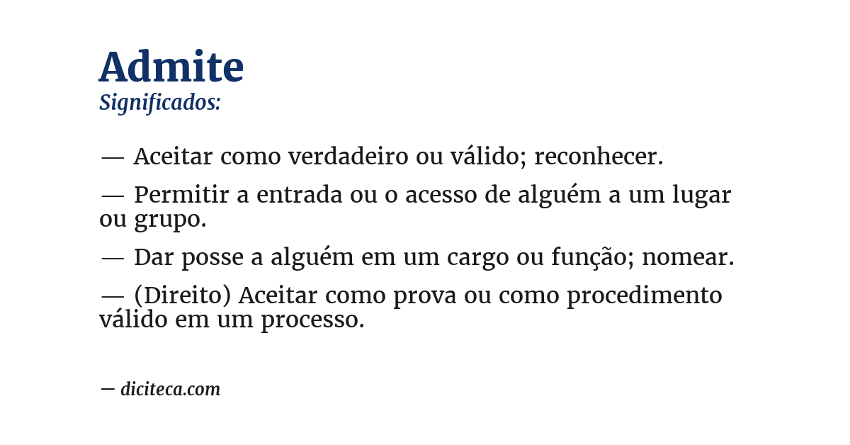 Significado de admite