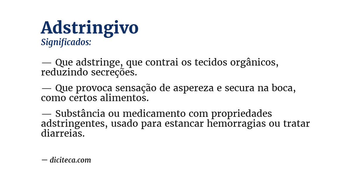 Significado de adstringivo