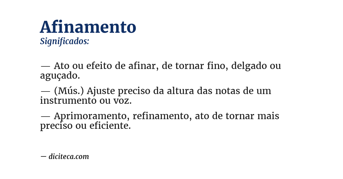 Significado de afinamento