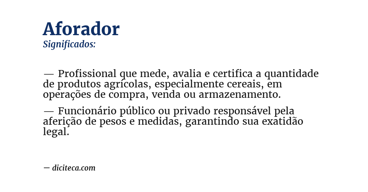 Significado de aforador