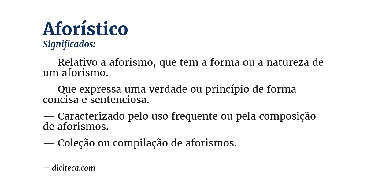 Significado de aforístico