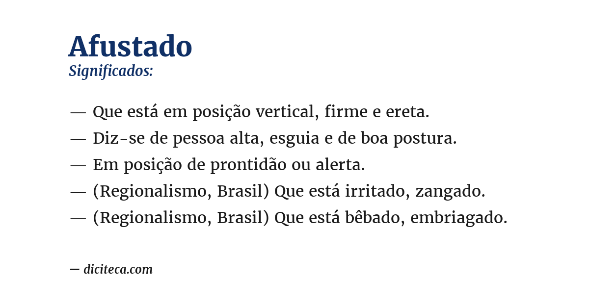 Significado de afustado