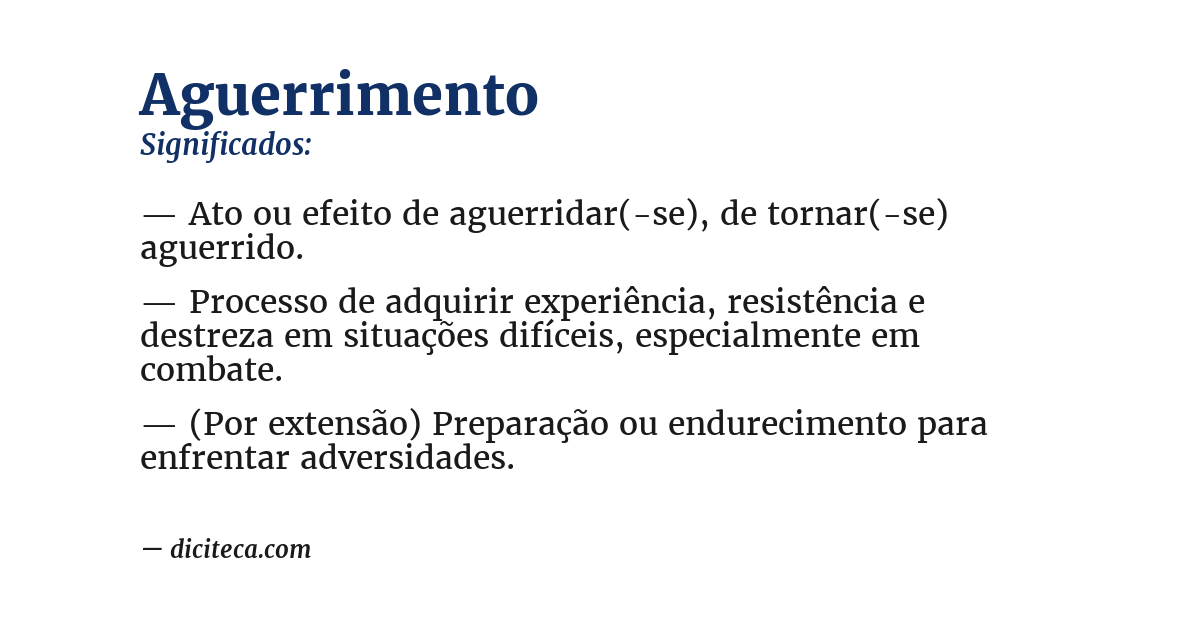Significado de aguerrimento