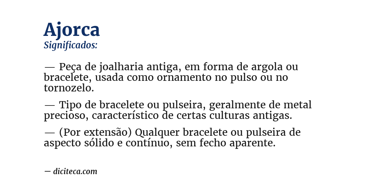 Significado de ajorca