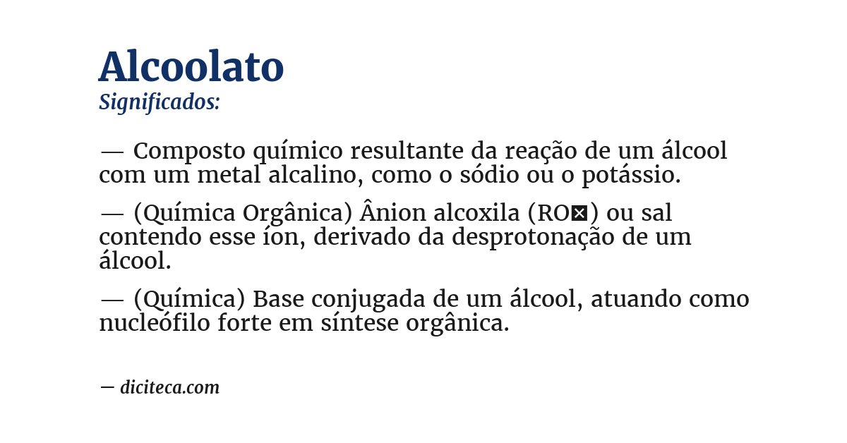 Significado de alcoolato